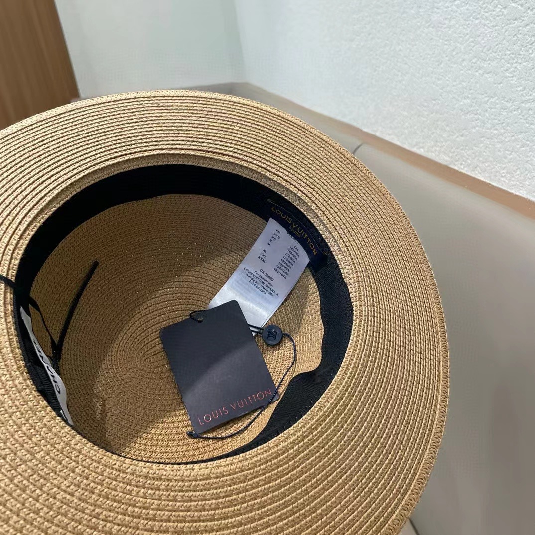  LV路易威登新款草帽，平顶礼帽，头围57cm