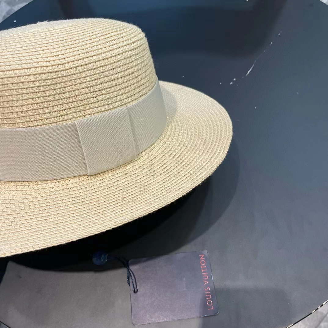 LV路易威登新款草帽，平顶礼帽，头围57cm