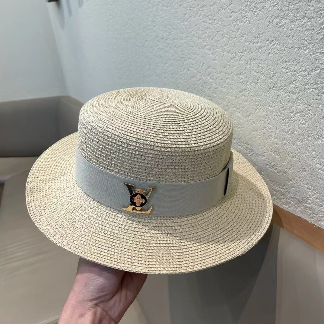 LV路易威登新款草帽，平顶礼帽，头围57cm