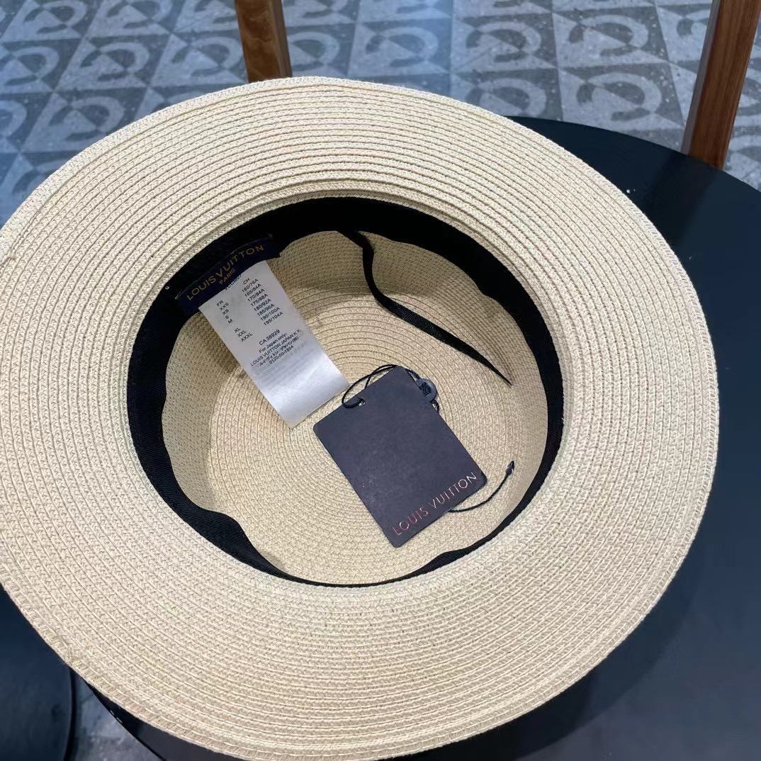  LV路易威登新款草帽，平顶礼帽，头围57cm