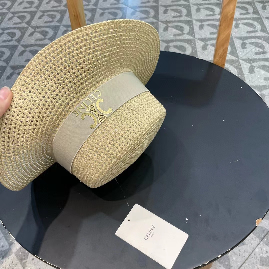 塞琳celien新款草帽，平顶礼帽，头围57cm