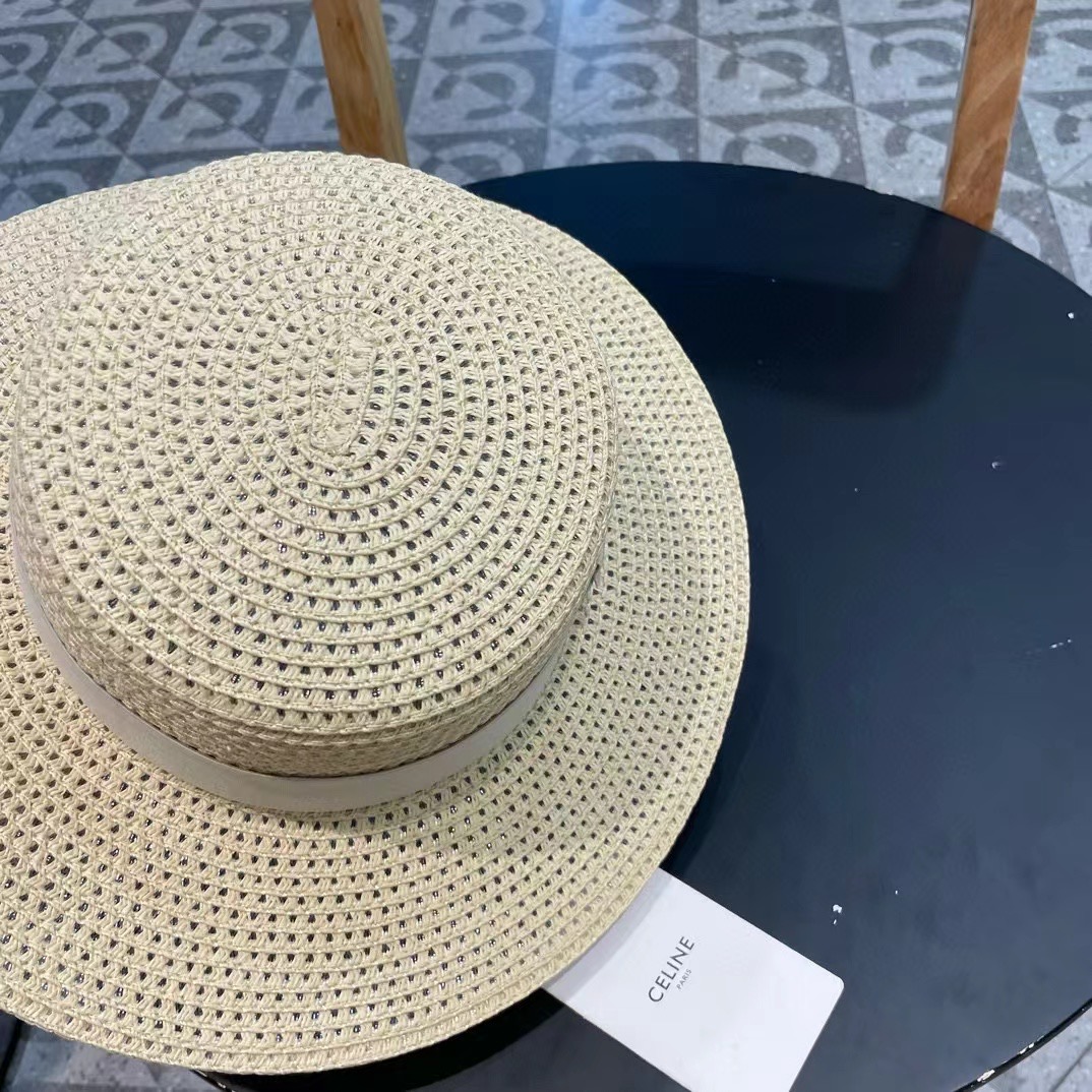 塞琳celien新款草帽，平顶礼帽，头围57cm