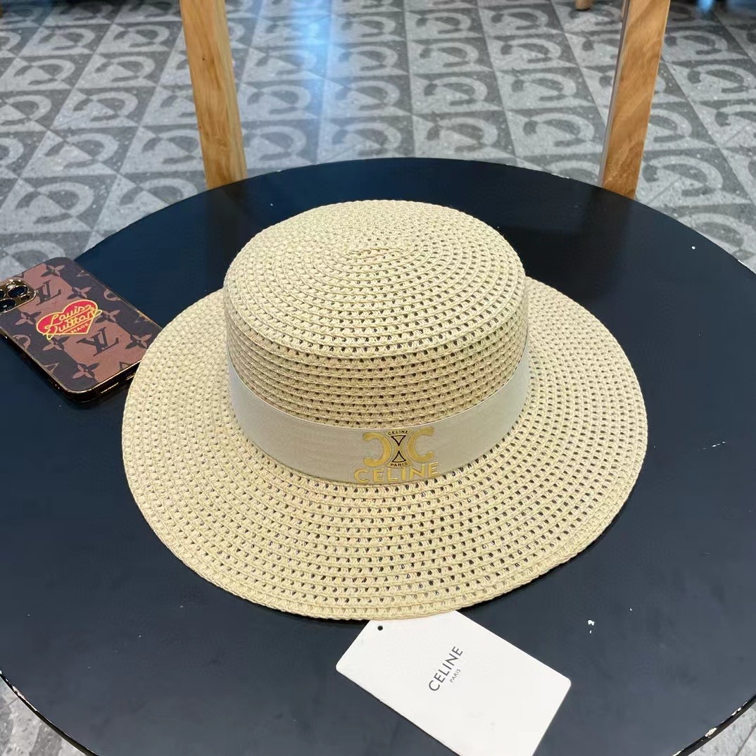 塞琳celien新款草帽，平顶礼帽，头围57cm