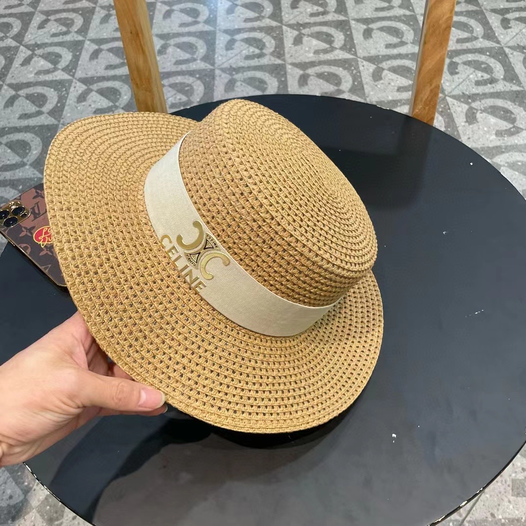 塞琳celien新款草帽，平顶礼帽，头围57cm