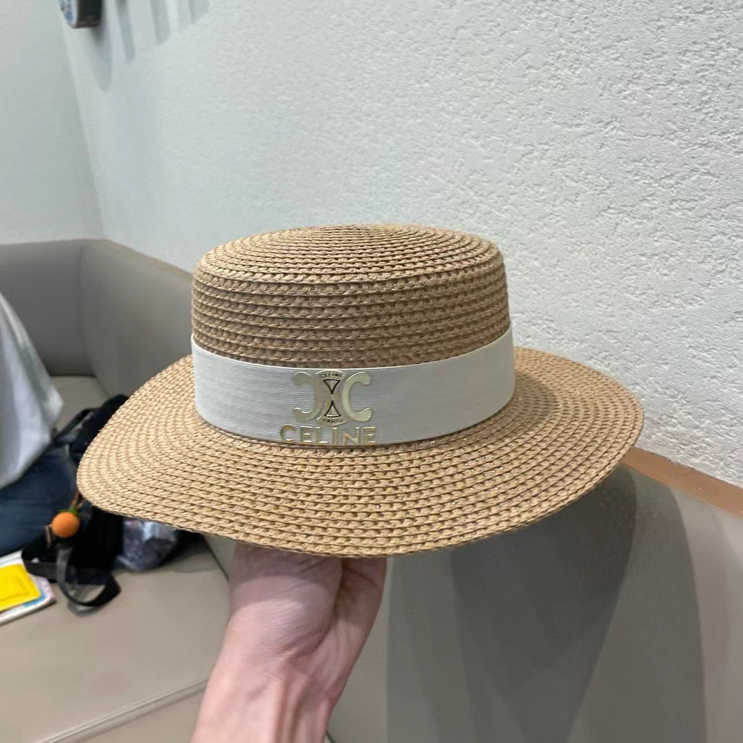 塞琳celien新款草帽，平顶礼帽，头围57cm