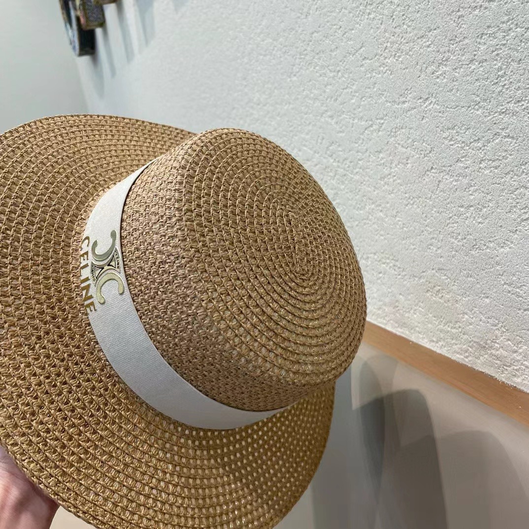 塞琳celien新款草帽，平顶礼帽，头围57cm