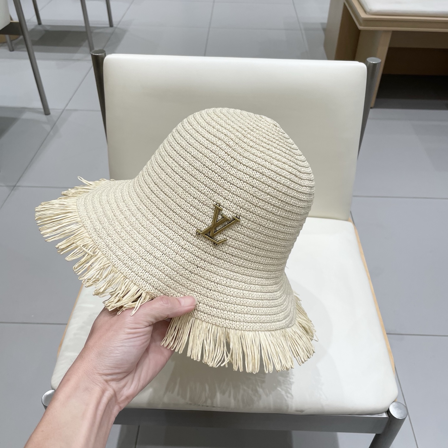  LouisVuitton海边太阳帽大檐网红草帽女旅游小清新度假遮阳帽子出游防晒沙滩帽