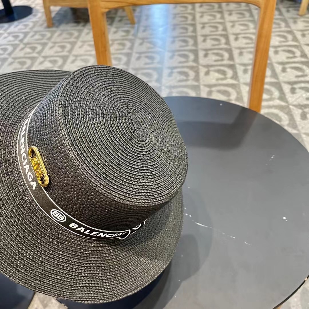  巴黎世家BALENCIAGA 早春新款韩版休闲遮阳防晒草帽 时尚百搭色，网红爆款 出门必备