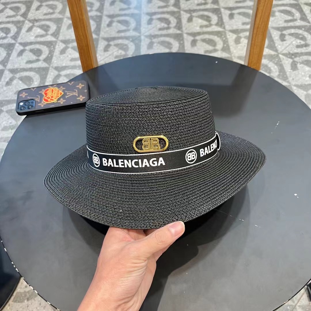  巴黎世家BALENCIAGA 早春新款韩版休闲遮阳防晒草帽 时尚百搭色，网红爆款 出门必备