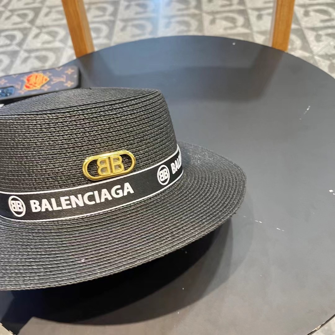 巴黎世家BALENCIAGA 早春新款韩版休闲遮阳防晒草帽 时尚百搭色，网红爆款 出门必备