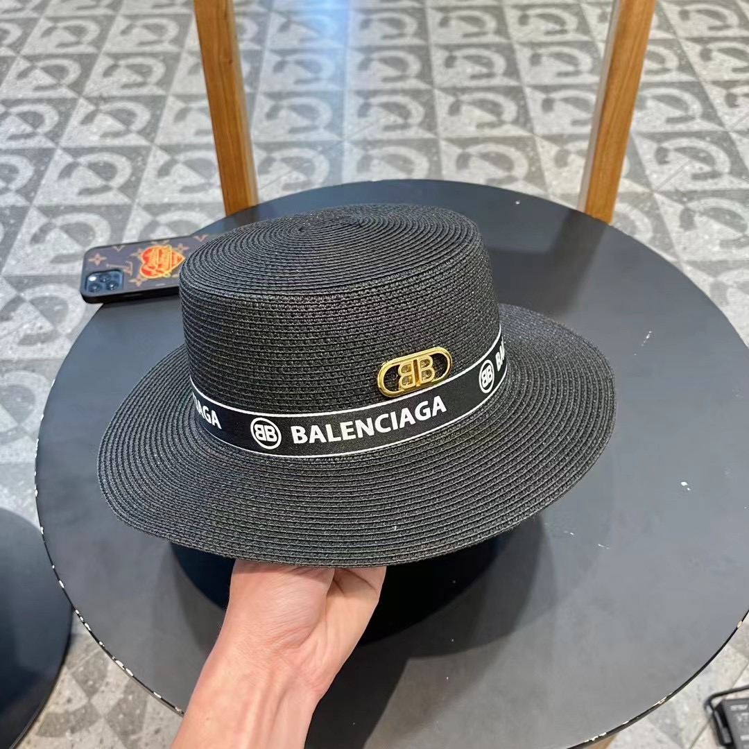  巴黎世家BALENCIAGA 早春新款韩版休闲遮阳防晒草帽 时尚百搭色，网红爆款 出门必备