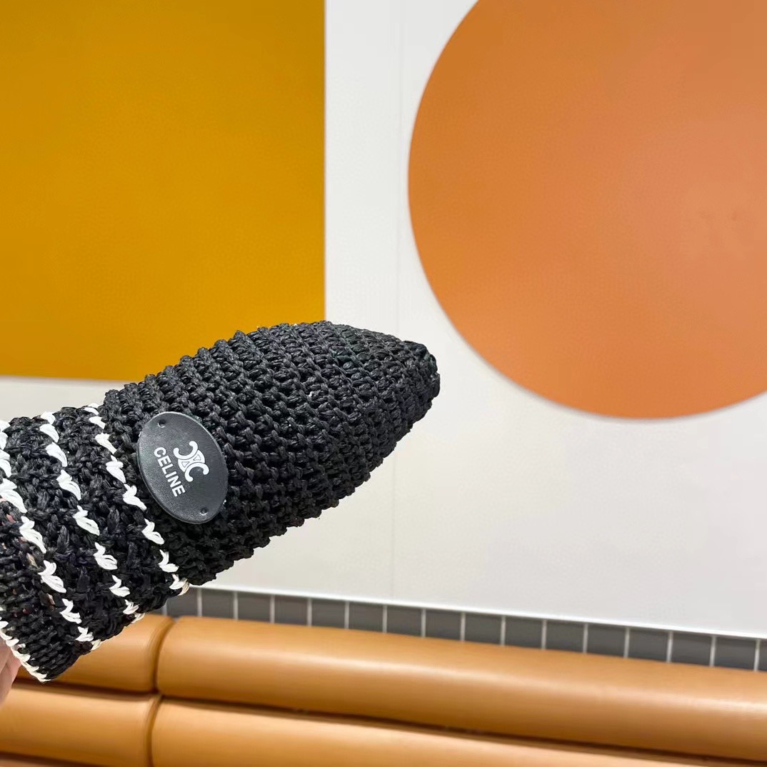 赛琳cellne帽子女新款显脸小编织草帽夏季海边遮阳防晒渔夫帽透气钟型盆帽潮