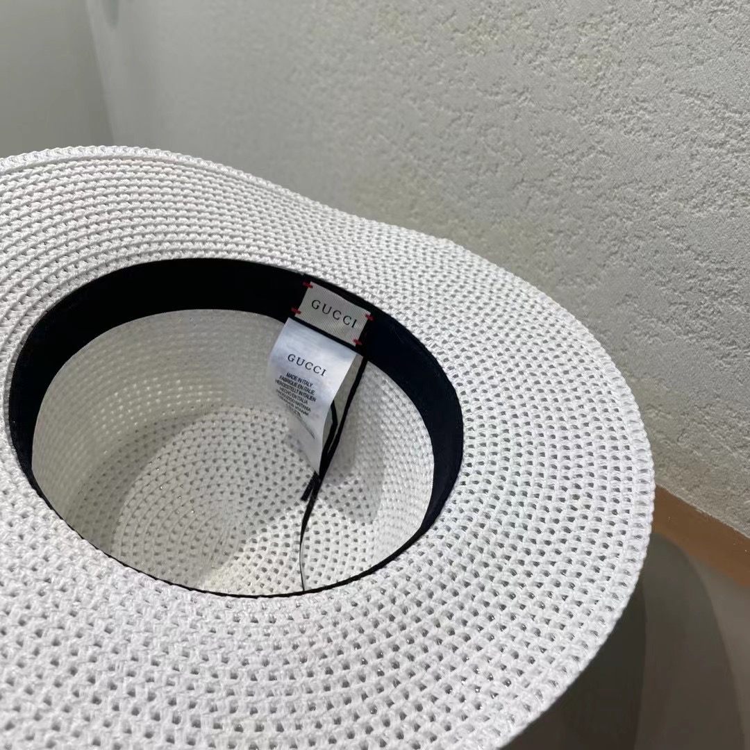  Gucci古奇2025新款草帽，名媛风遮阳帽，，旅游出街必备