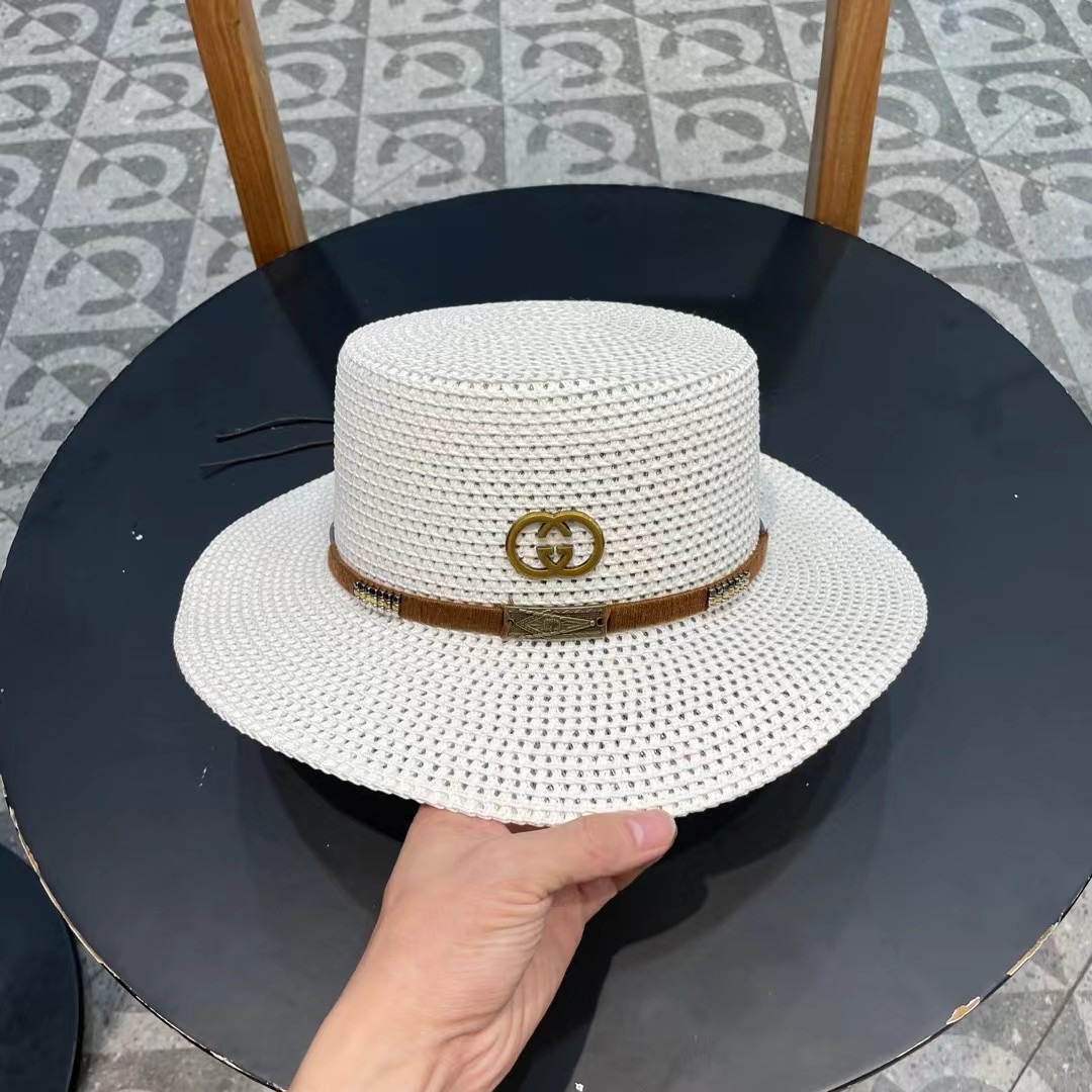  Gucci古奇2025新款草帽，名媛风遮阳帽，，旅游出街必备