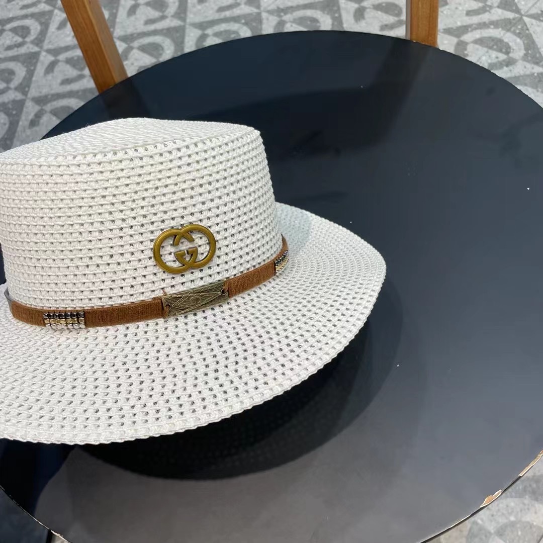  Gucci古奇2025新款草帽，名媛风遮阳帽，，旅游出街必备