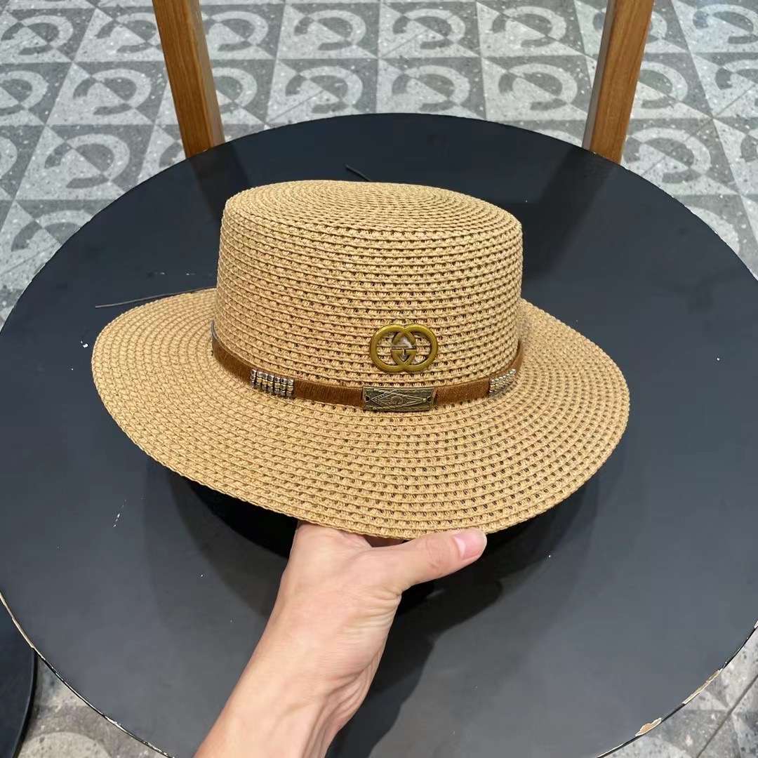  Gucci古奇2025新款草帽，名媛风遮阳帽，，旅游出街必备