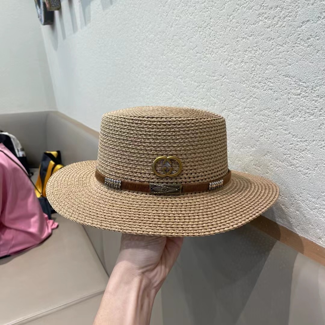  Gucci古奇2025新款草帽，名媛风遮阳帽，，旅游出街必备