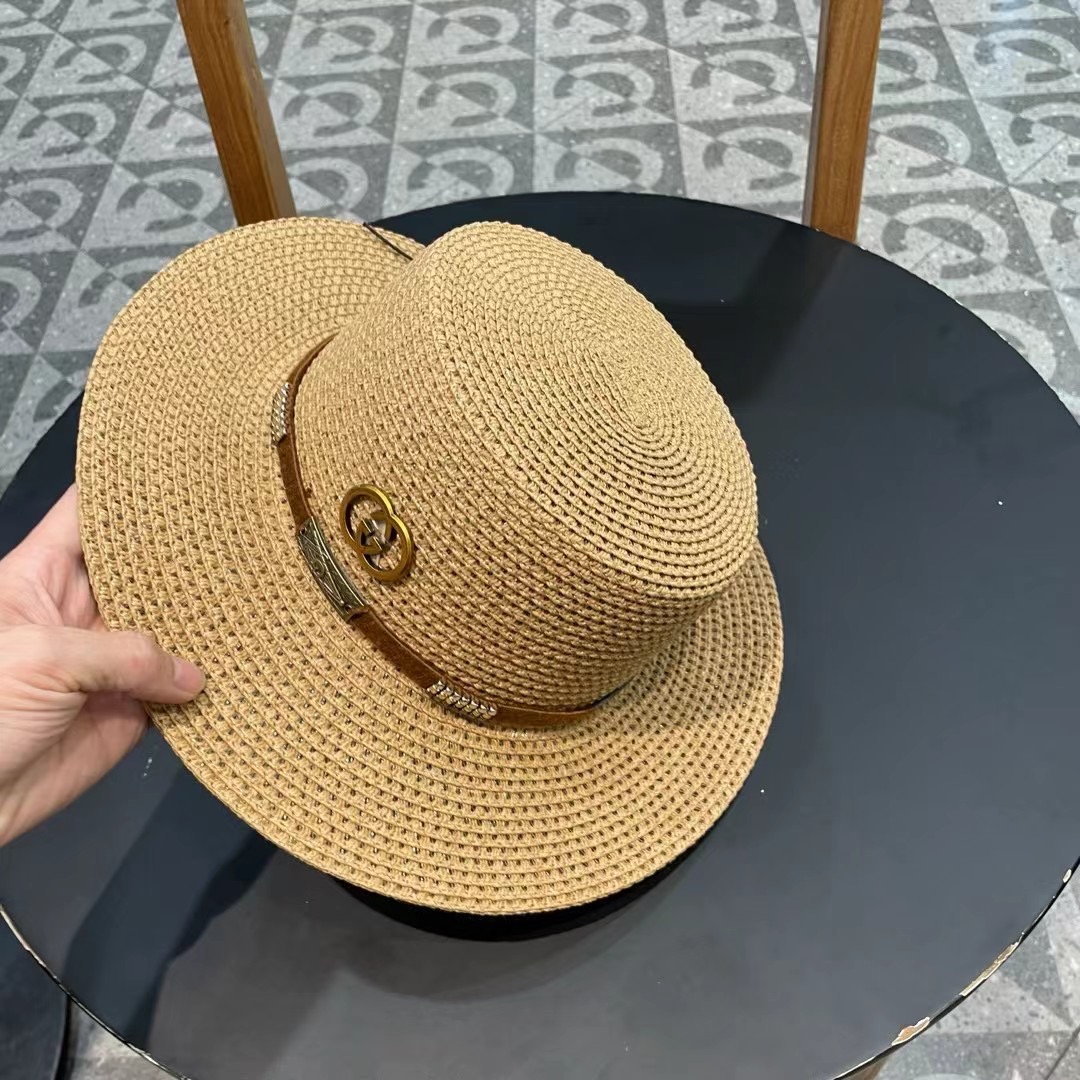  Gucci古奇2025新款草帽，名媛风遮阳帽，，旅游出街必备