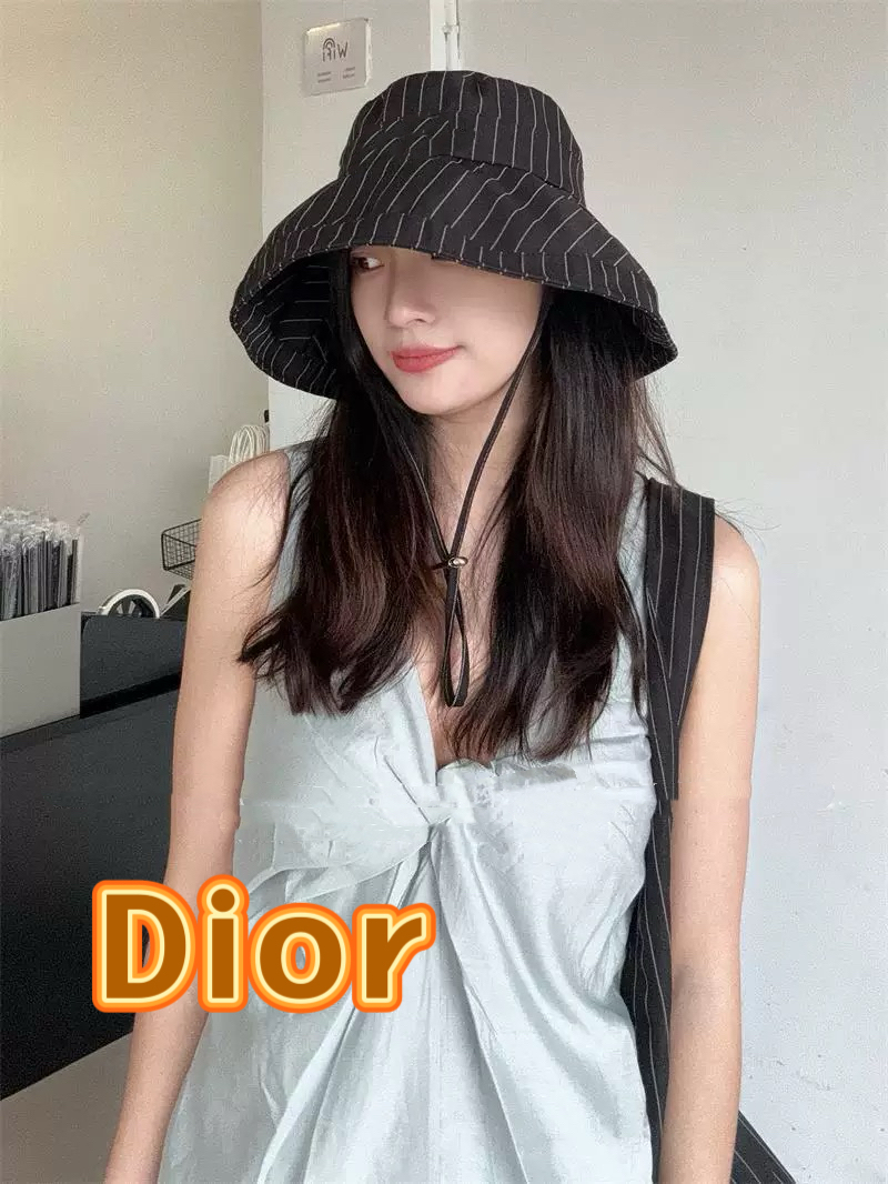 NO:347916,Dior hat women's 2025 new spring fresh striped fisherman hat travel sun protection sun protection dome hat showing face small hat straw hat fisherman hat baseball hat, hat, dior, dior, espadrilles, hatsDior迪奥帽子女2025新款春季小清新条纹渔夫帽出游遮阳防晒圆顶盆帽显脸小帽子草帽渔夫帽棒球帽,帽子,dior,dior,espadrilles,hats,hat