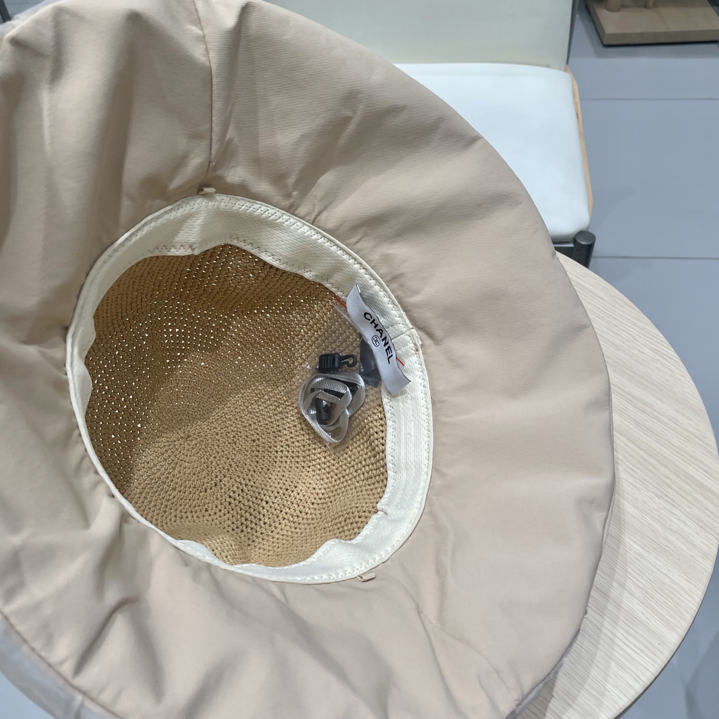  Chanel香奈儿新款韩版时尚布草拼接渔夫帽女春夏优雅蝴蝶结双层盆帽出游遮阳帽