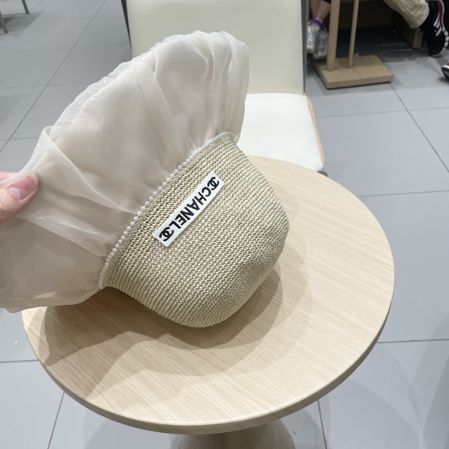  Chanel香奈儿新款韩版时尚布草拼接渔夫帽女春夏优雅蝴蝶结双层盆帽出游遮阳帽