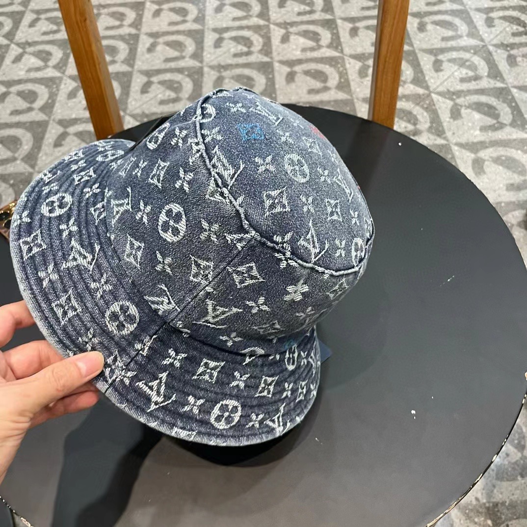  LV 新款牛仔渔夫帽 新工艺面料，巨遮脸！一年四季都可以戴材质 57cm