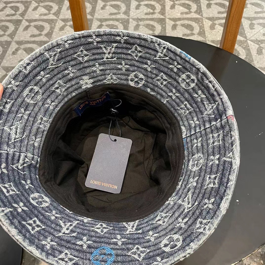  LV 新款牛仔渔夫帽 新工艺面料，巨遮脸！一年四季都可以戴材质 57cm