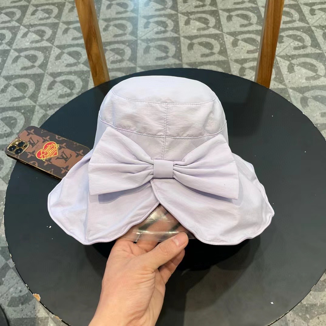  Chanel香奈儿开叉蝴蝶结渔夫帽，帆布帽，简约网红款，头围57