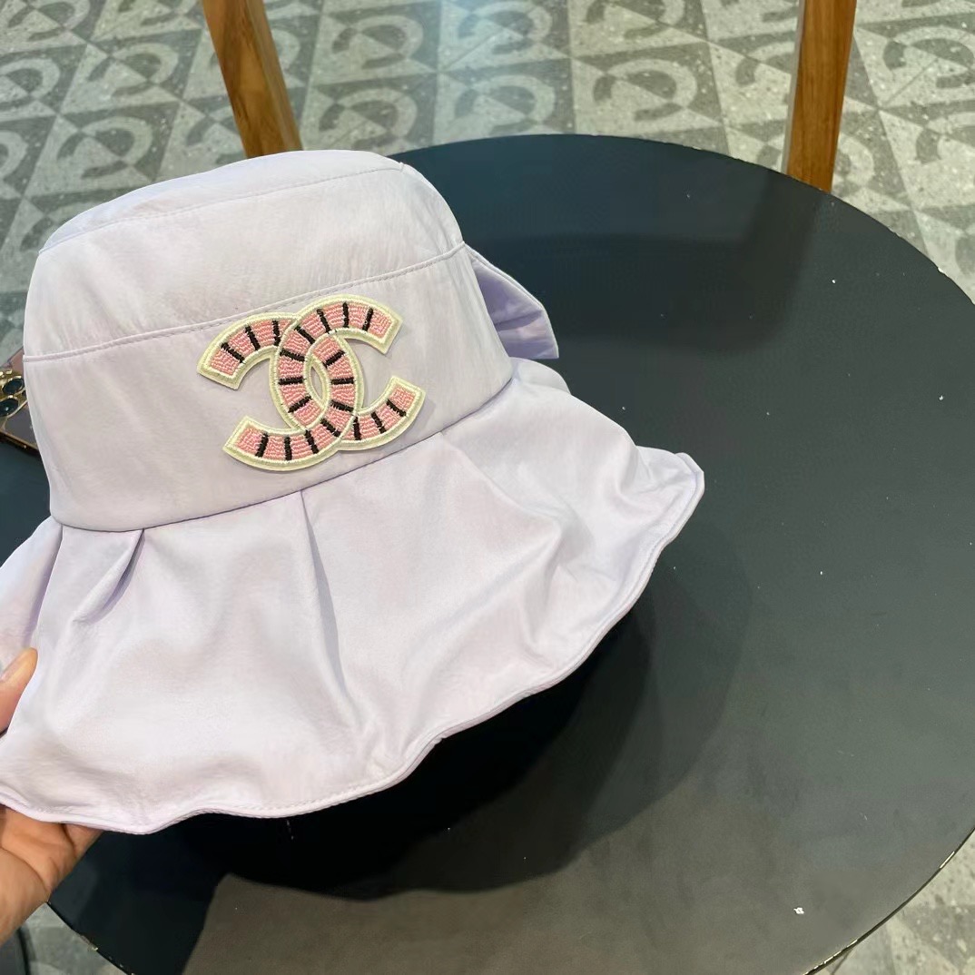  Chanel香奈儿开叉蝴蝶结渔夫帽，帆布帽，简约网红款，头围57