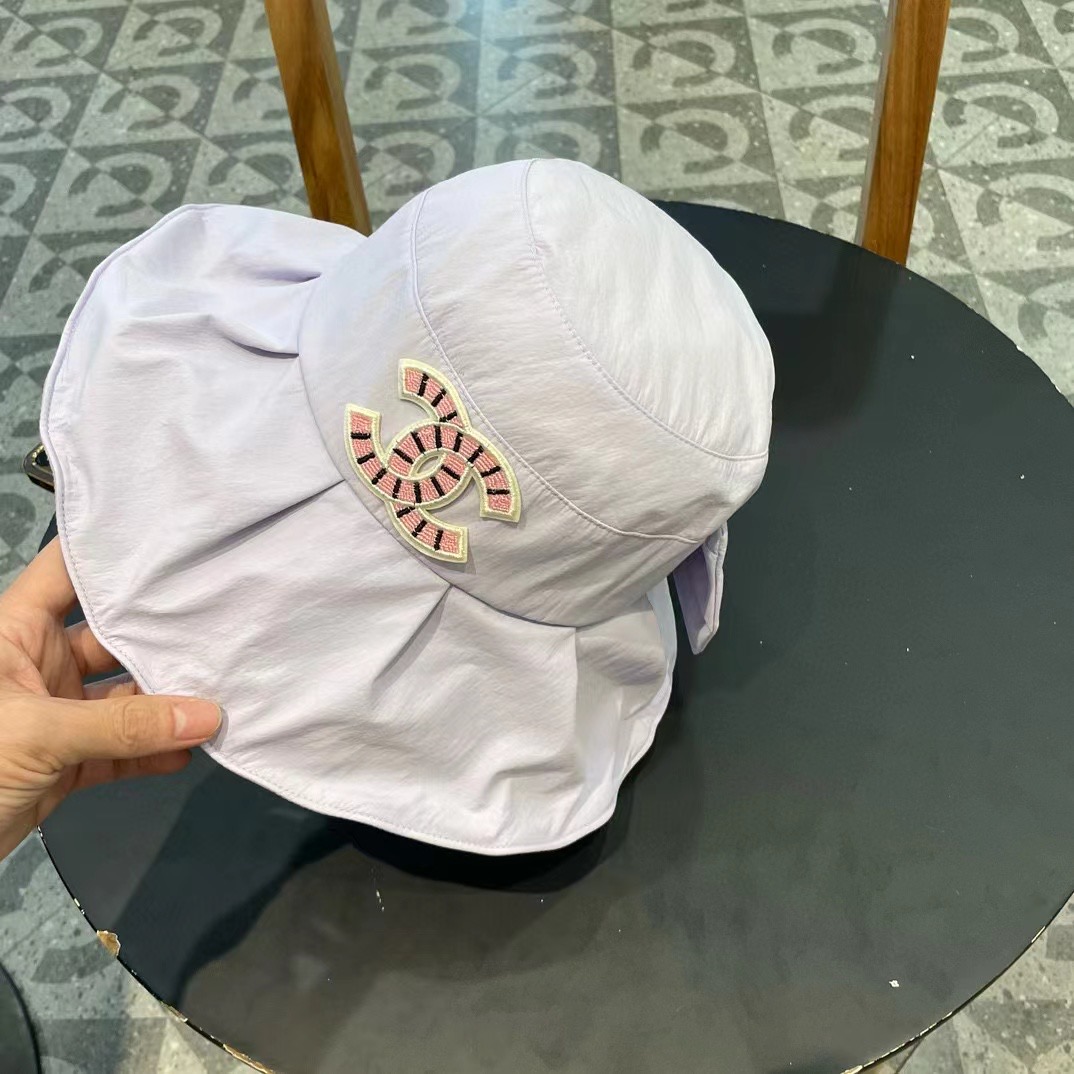  Chanel香奈儿开叉蝴蝶结渔夫帽，帆布帽，简约网红款，头围57