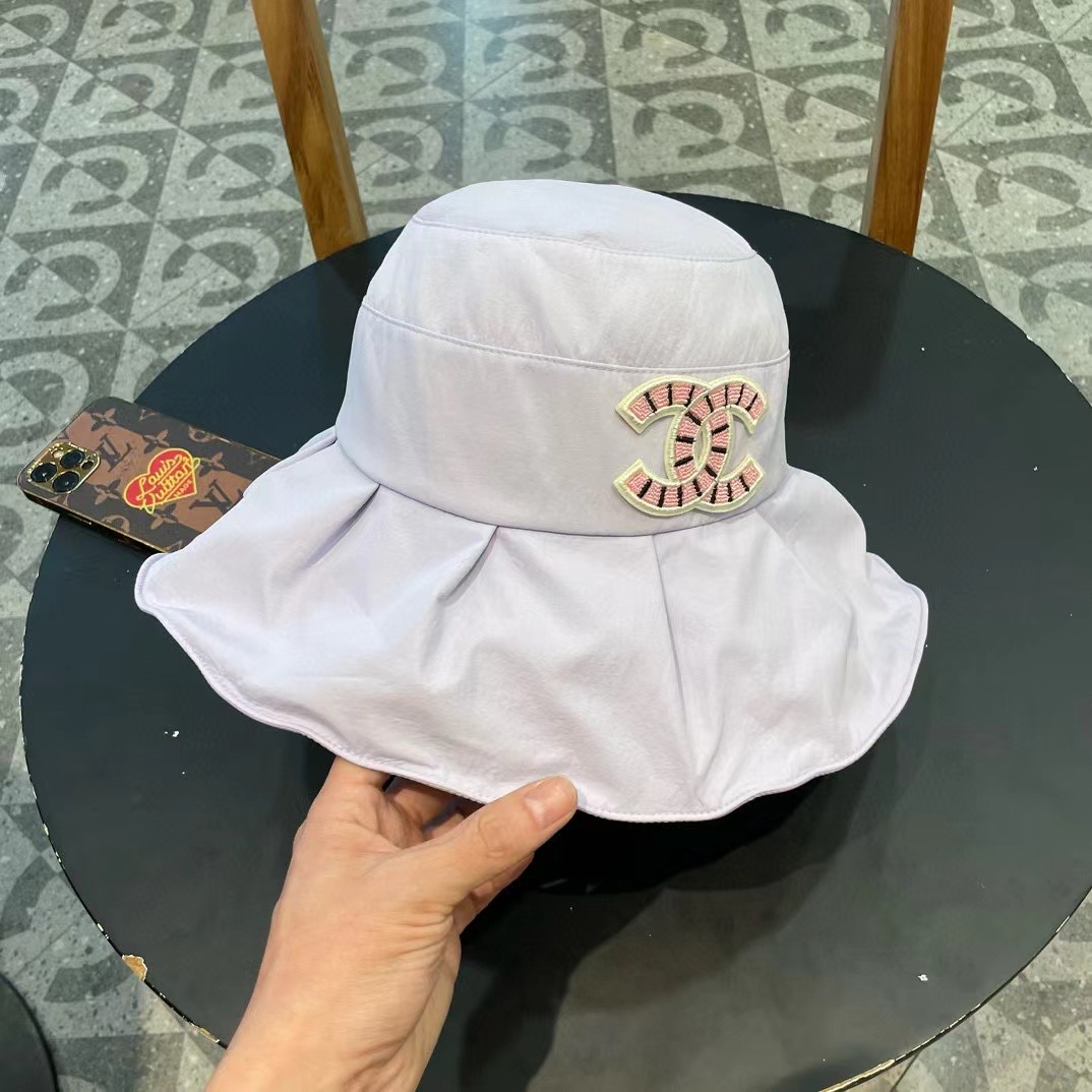  Chanel香奈儿开叉蝴蝶结渔夫帽，帆布帽，简约网红款，头围57