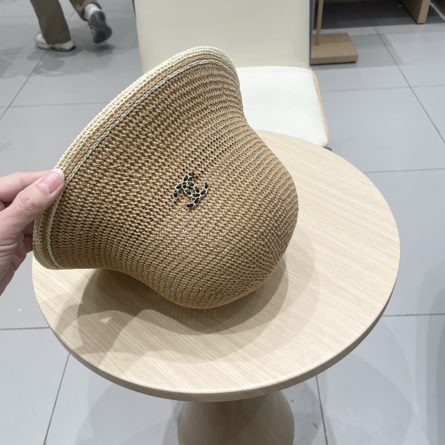  Chanel香奈儿小香风编织系列盆帽遮阳防晒帽女韩版镂空透气夏可折叠显脸小渔夫