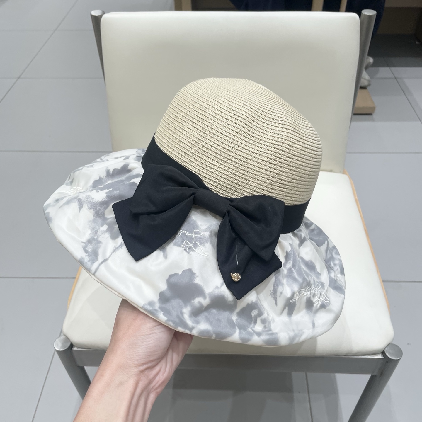  Chanel香奈儿2025新款渔夫帽女夏防晒遮阳帽百搭印花太阳帽海边防紫外线沙滩帽