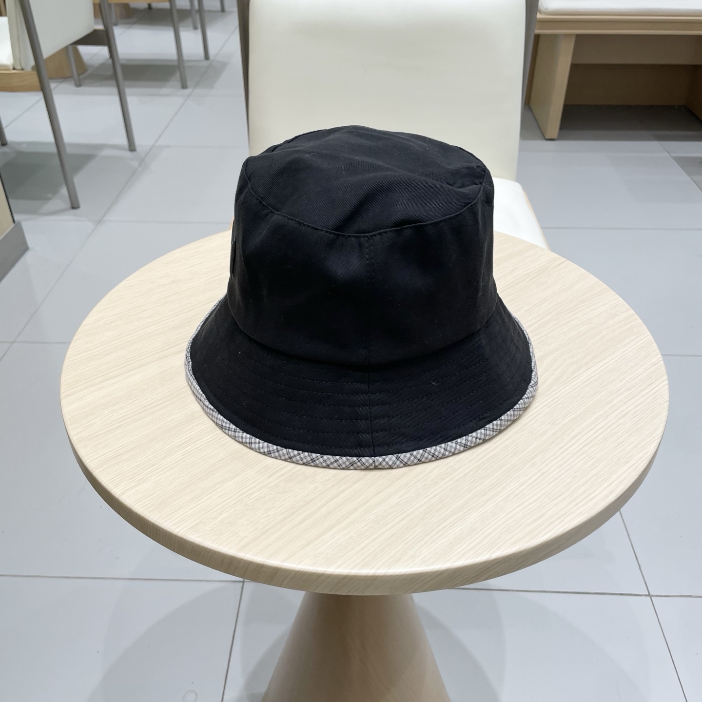 [Loewe Hats]LOEWE Luo Yiwei color-matched plaid fisherman hat sunshade hat for