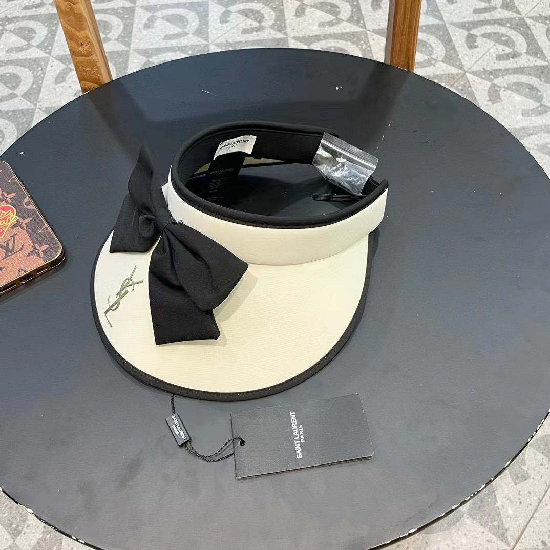 【YSL圣罗兰】夏季新款大蝴蝶结新中式大沿空顶帽～
轻奢风，遮阳防晒款