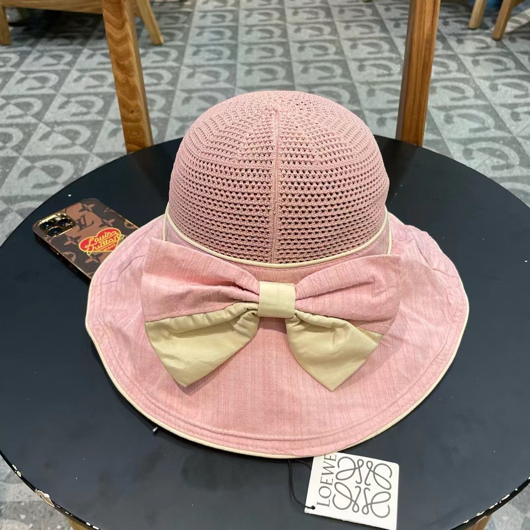  LOEWE罗意威防晒帽女新款渔夫帽防紫外线大帽檐夏季遮阳帽子大头围，方便携带