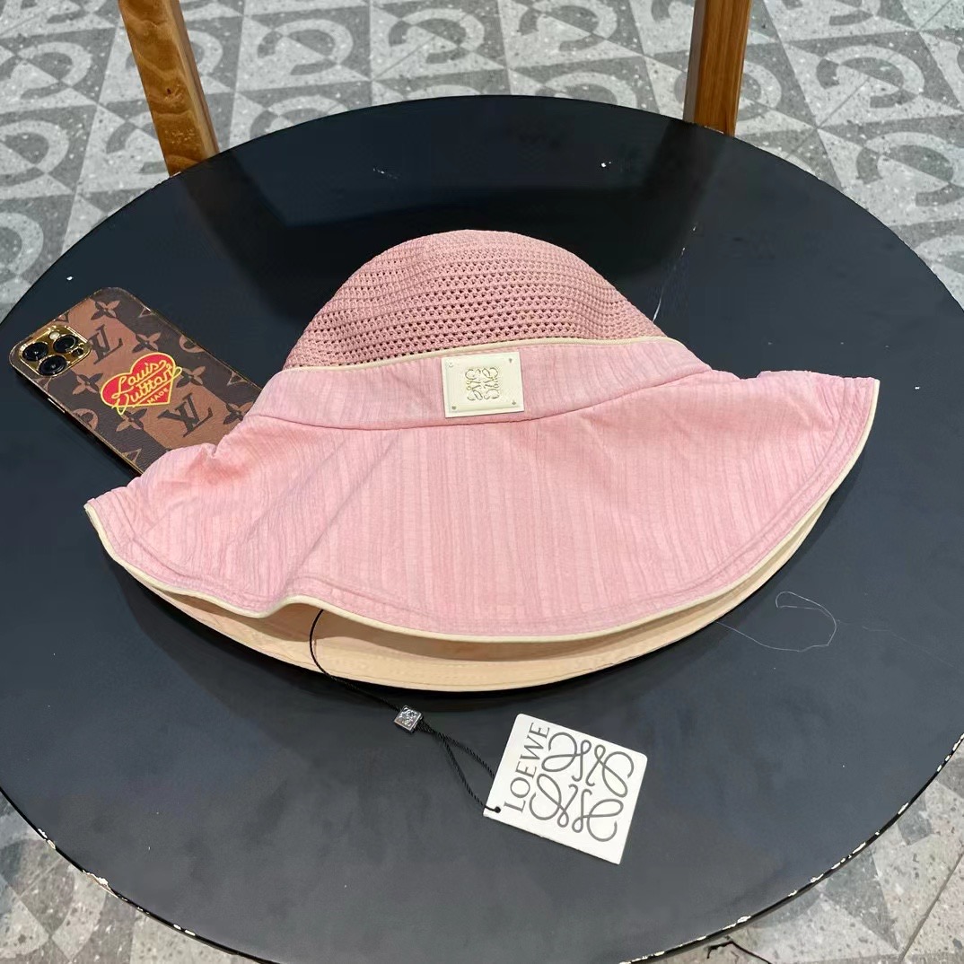  LOEWE罗意威防晒帽女新款渔夫帽防紫外线大帽檐夏季遮阳帽子大头围，方便携带