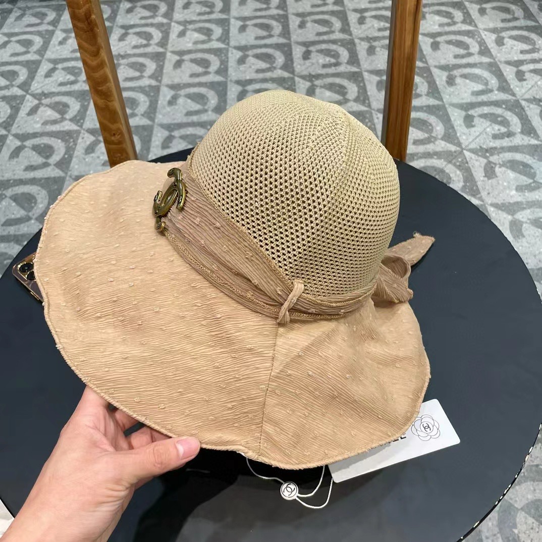  Chanel香奈儿防晒渔夫帽女士2025遮脸登山防紫外线夏大檐太阳骑车遮阳帽子海边