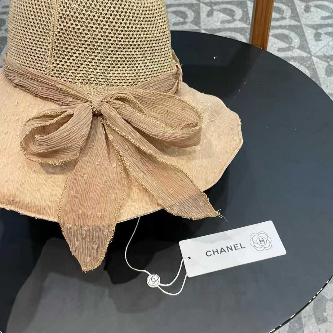 Chanel香奈儿防晒渔夫帽女士2025遮脸登山防紫外线夏大檐太阳骑车遮阳帽子海边