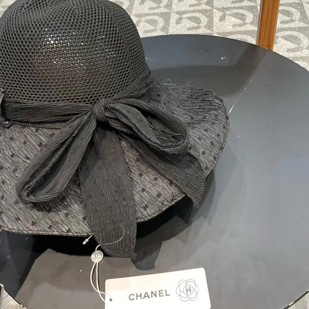  Chanel香奈儿防晒渔夫帽女士遮脸登山防紫外线夏大檐太阳骑车遮阳帽子海边