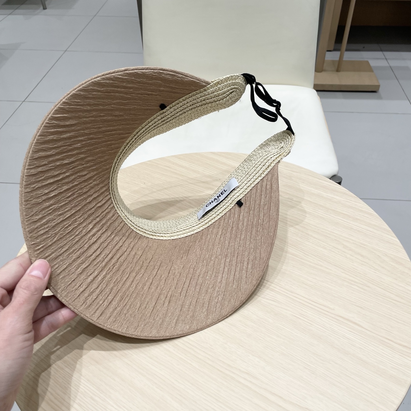 chanel香奈儿新款蝴蝶结空顶帽女士夏季大檐遮阳防晒帽拼接混编百搭出游太阳帽