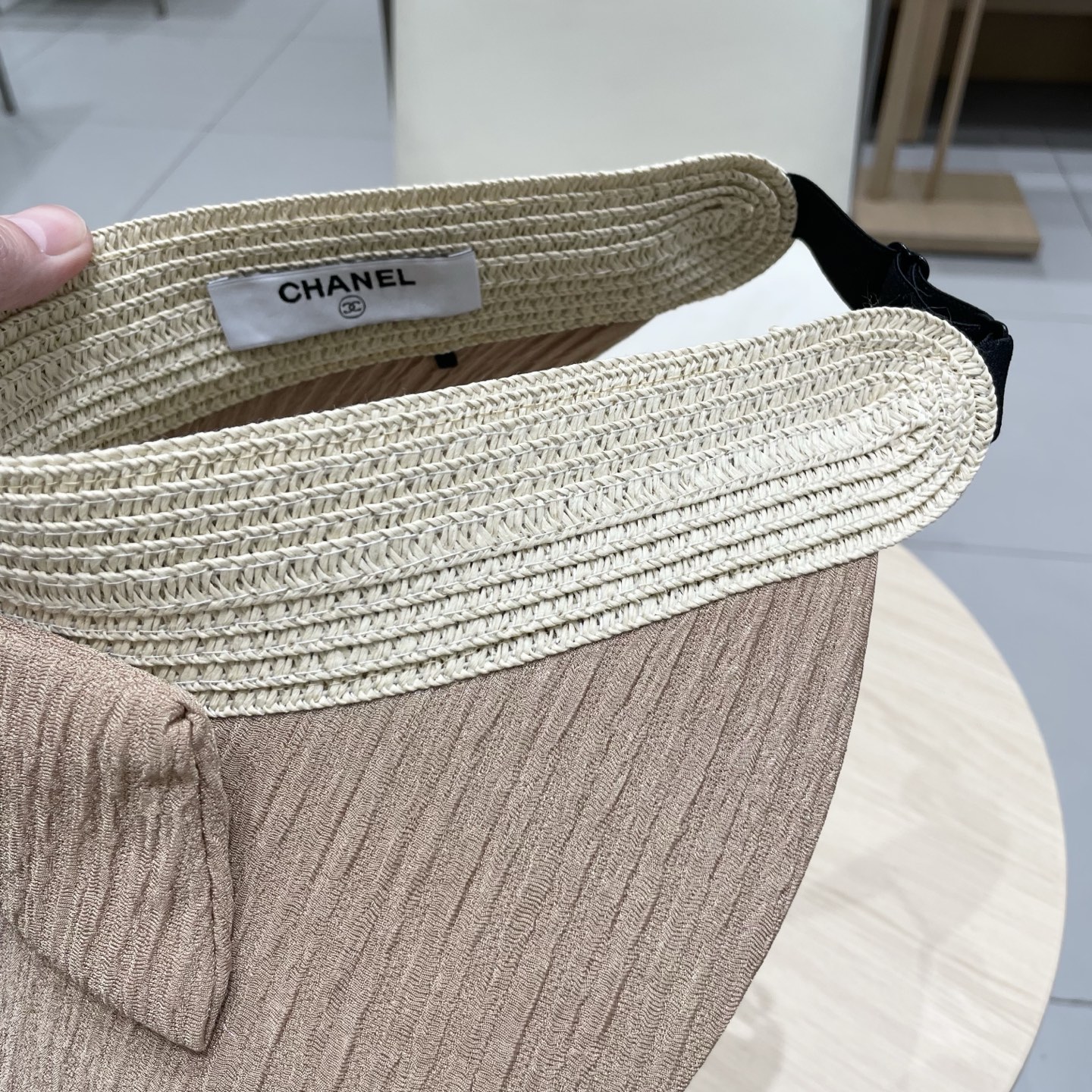 chanel香奈儿新款蝴蝶结空顶帽女士夏季大檐遮阳防晒帽拼接混编百搭出游太阳帽