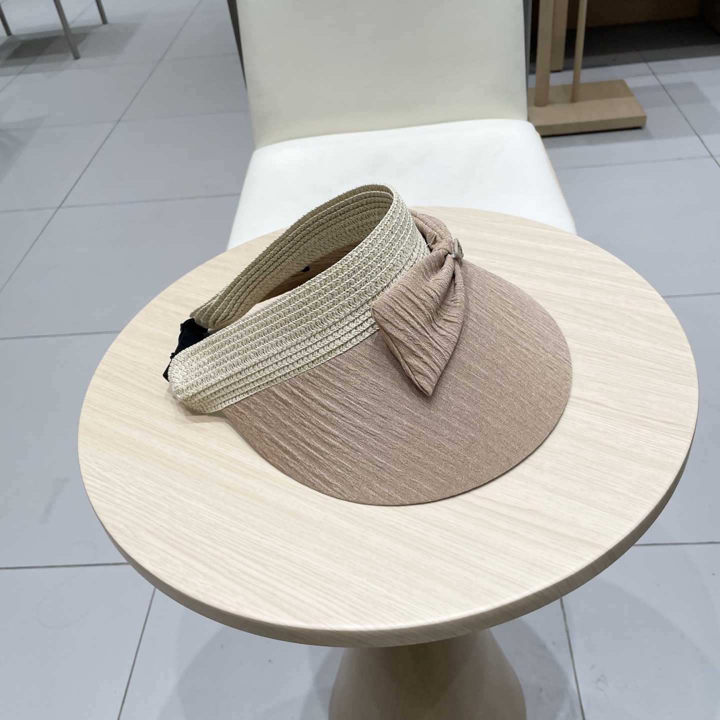 chanel香奈儿新款蝴蝶结空顶帽女士夏季大檐遮阳防晒帽拼接混编百搭出游太阳帽