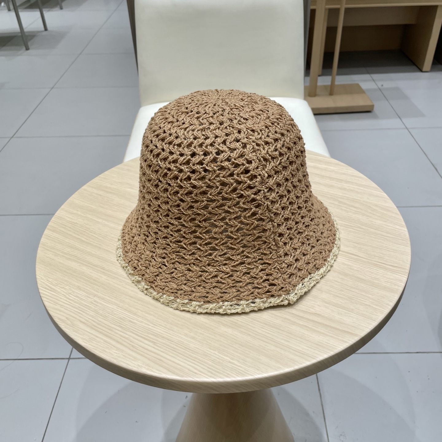 Chanel香奈儿大头围草编镂空渔夫帽女夏季防晒遮阳盆帽显脸小可折叠拼色水桶帽