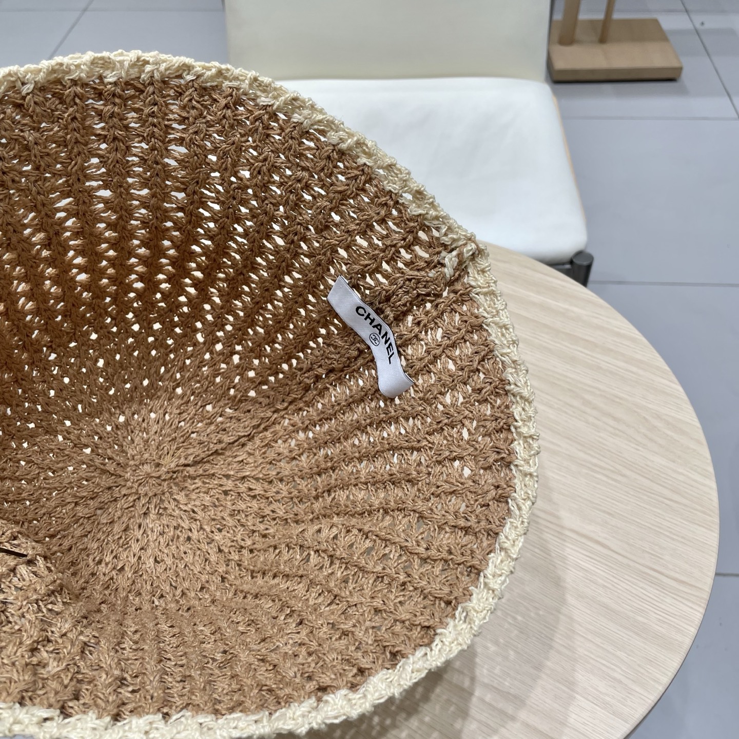 Chanel香奈儿大头围草编镂空渔夫帽女夏季防晒遮阳盆帽显脸小可折叠拼色水桶帽