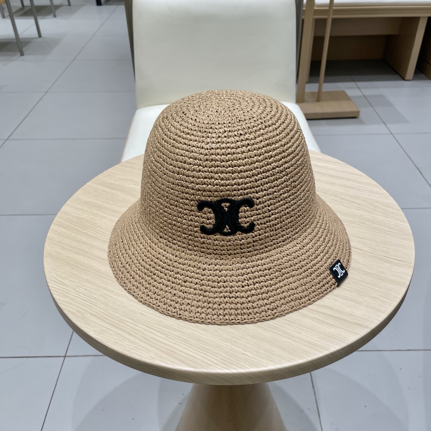 celine塞琳女款2025新款凯旋门拉菲草渔夫帽女夏季透气防晒帽度假沙滩