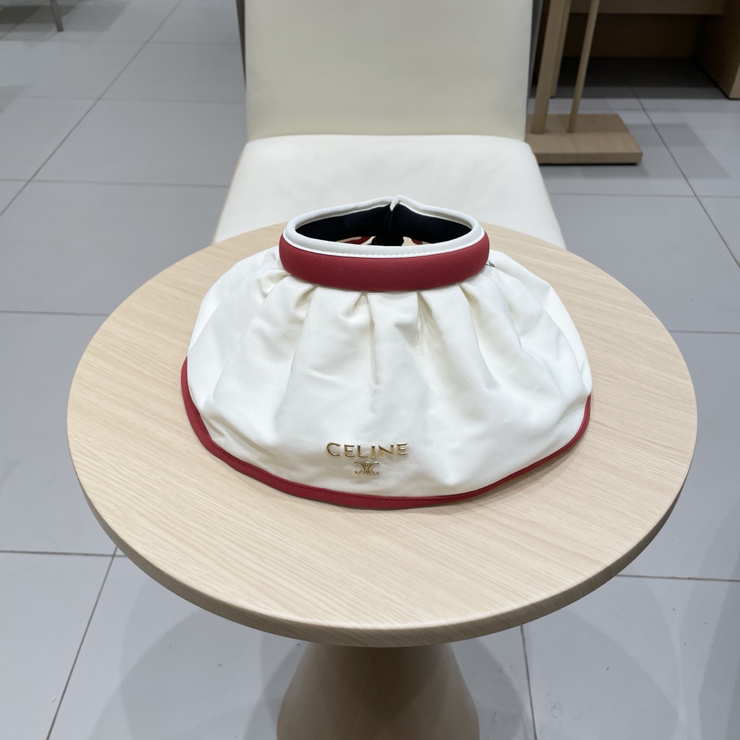 celine塞琳户外防晒帽夏季防晒贝壳帽大帽檐遮阳发箍帽空顶黑胶贝壳帽子