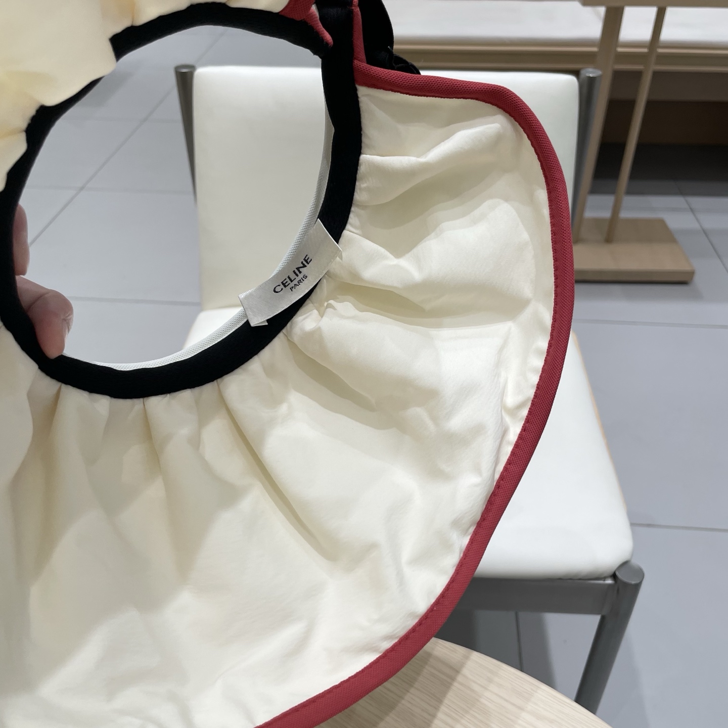 celine塞琳户外防晒帽夏季防晒贝壳帽大帽檐遮阳发箍帽空顶黑胶贝壳帽子