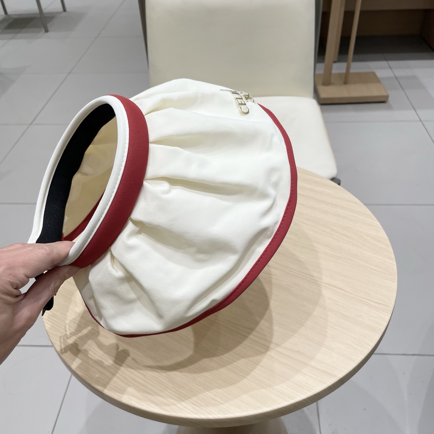 celine塞琳户外防晒帽夏季防晒贝壳帽大帽檐遮阳发箍帽空顶黑胶贝壳帽子