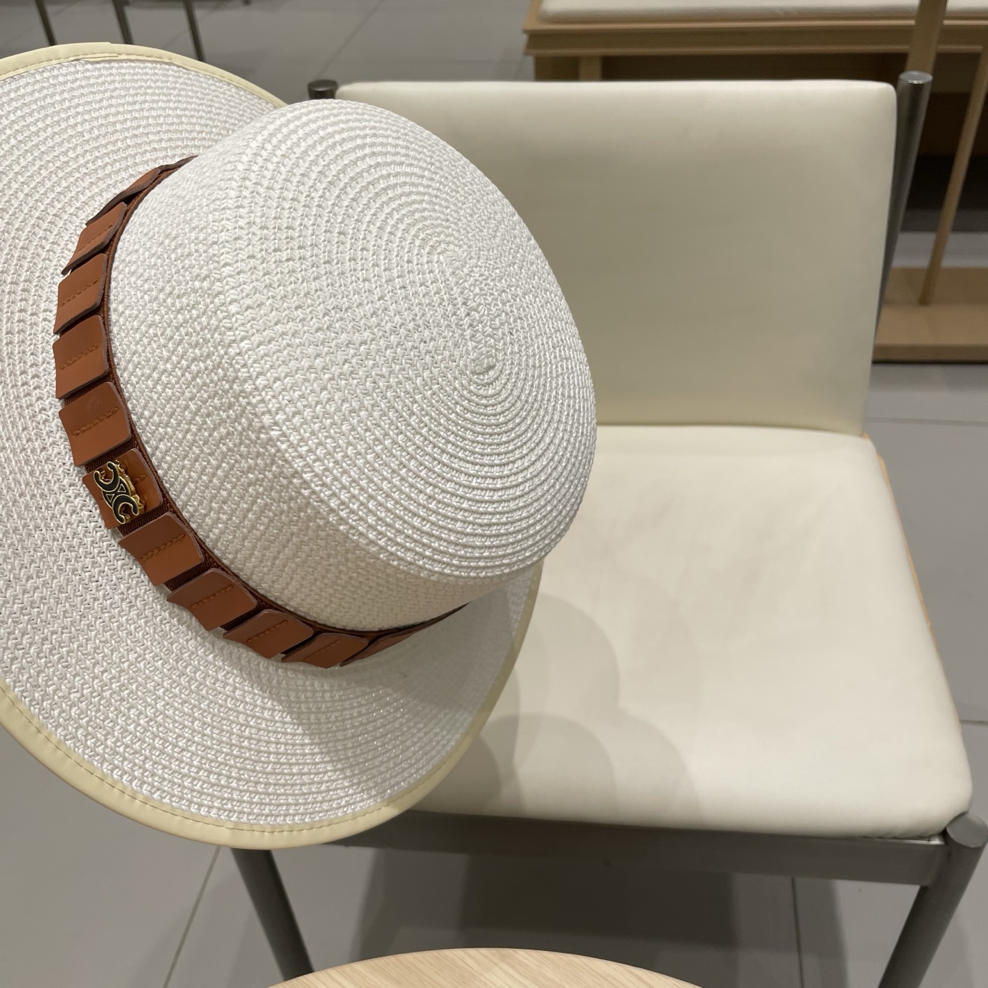 P137 Selincelien’s new straw hat, flat hat, 57 cm head - 图片 7